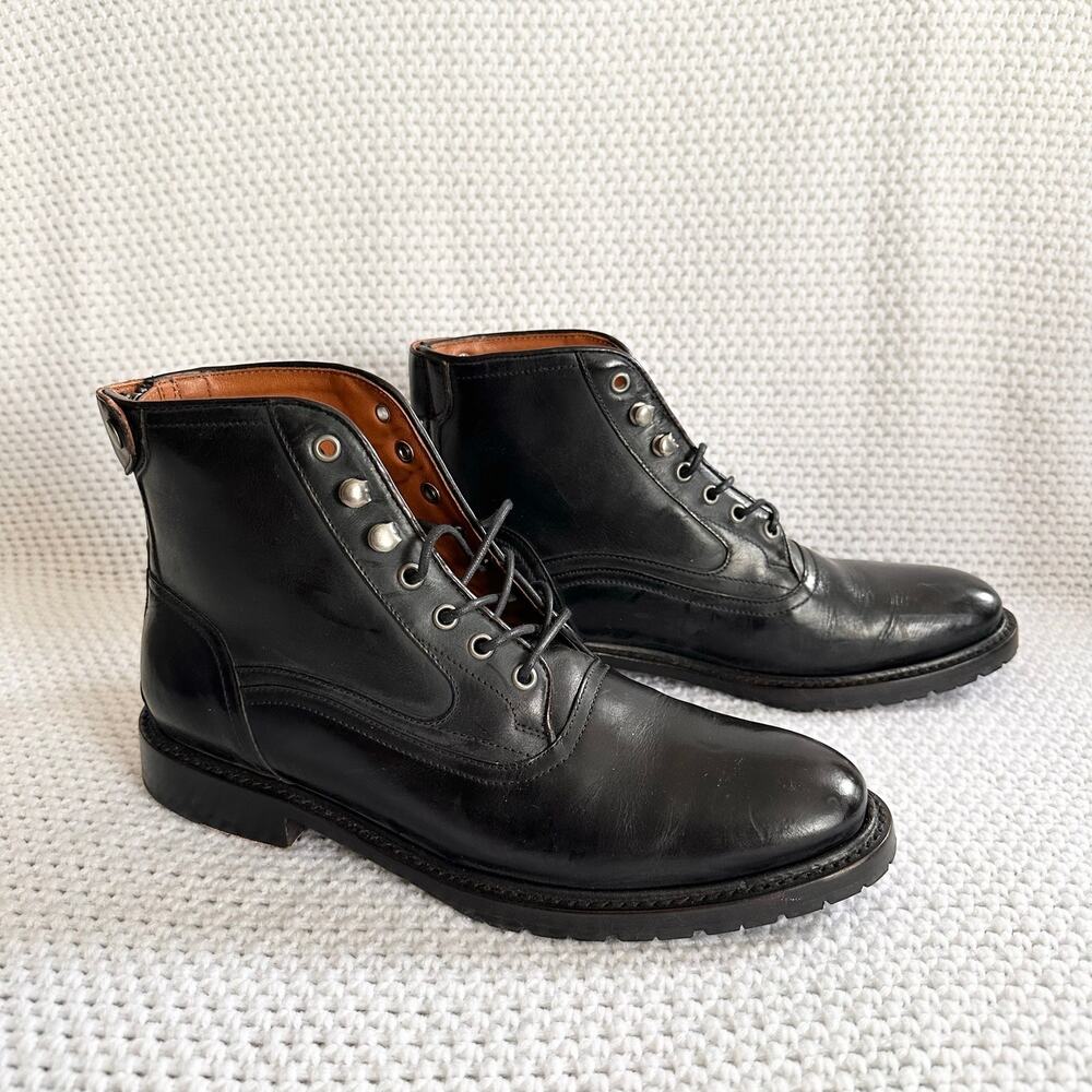 Ariat Two24 Black Leather Fairfax Lace Up Lug Sole Dress Boots 9.5 Men